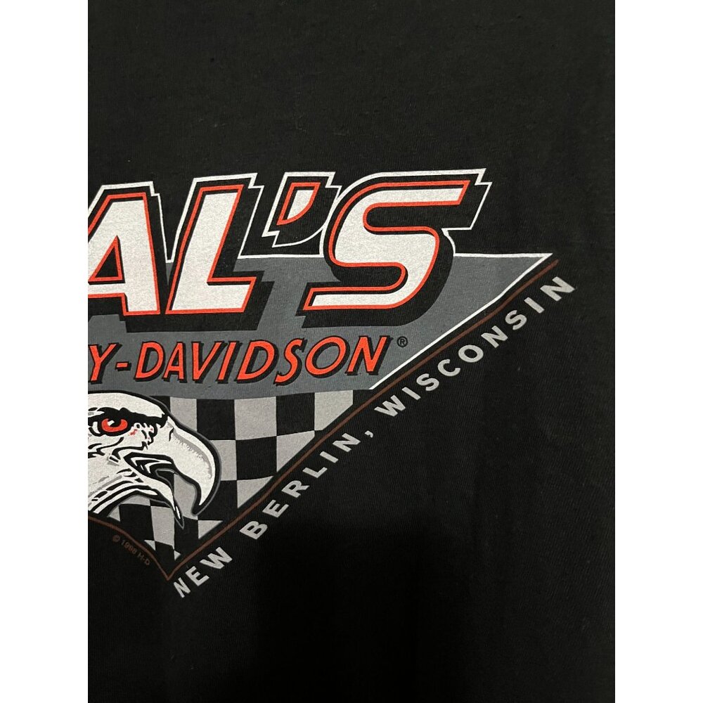 Harley Davidson Heritage Black LS T-Shirt Made in USA Hal's HD New Berlin, WI - Picture 5 of 7